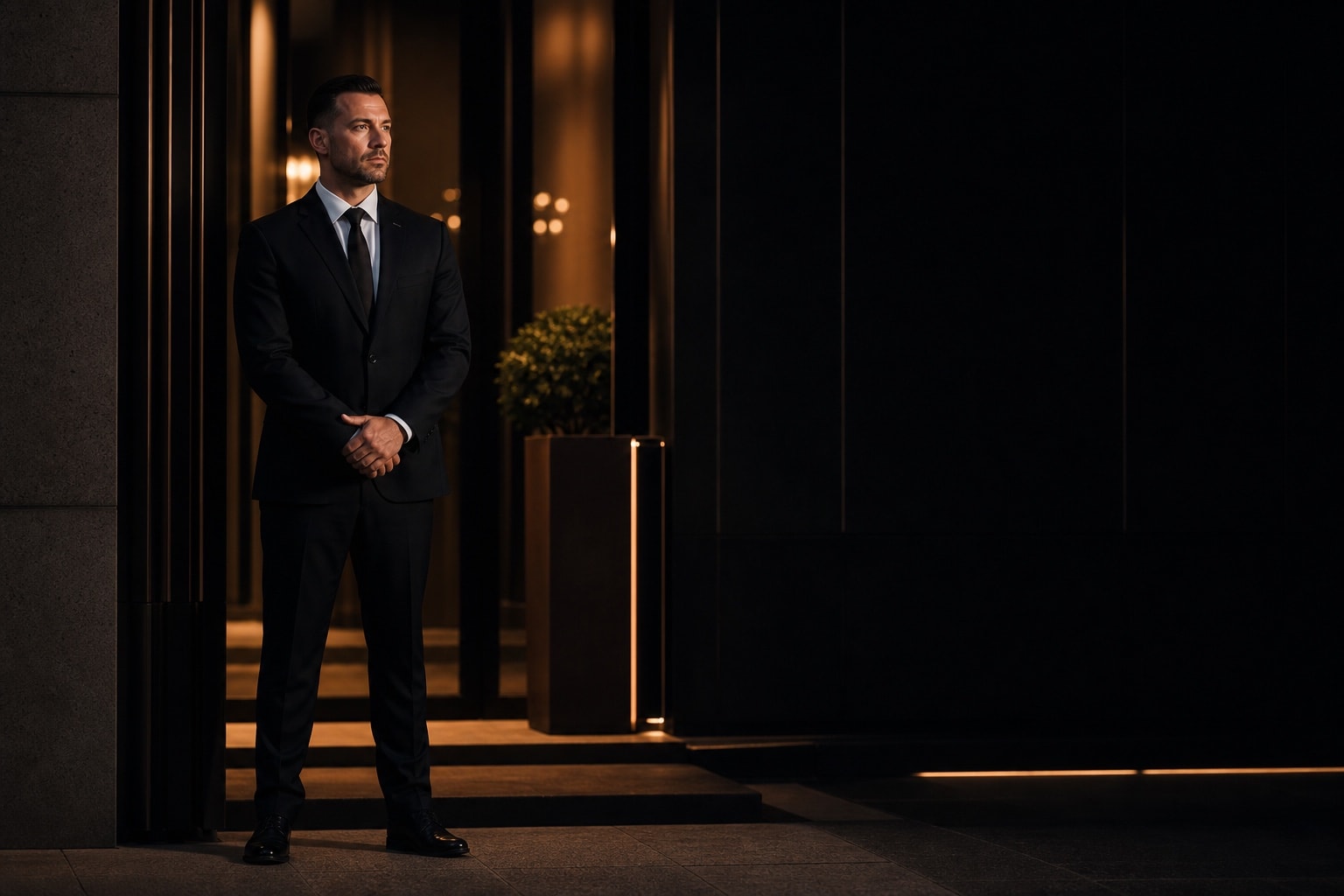 An Avelis security professional outside an upscale venue